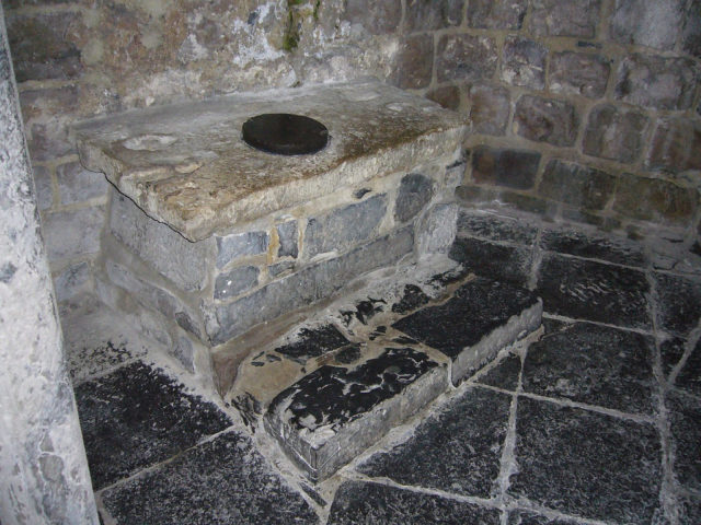 A medieval toilet. Source