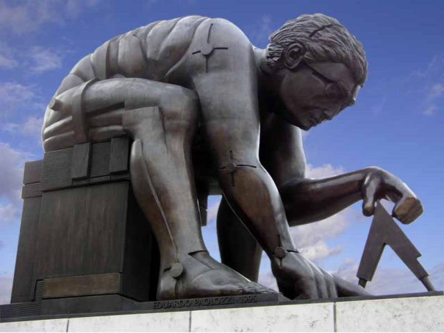 Newton after William Blake by Eduardo Paolozzi 1995 at the British Library