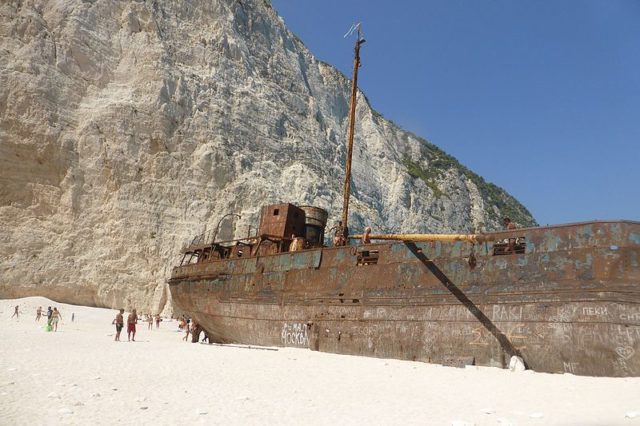 Navagio Beach and Shipwreck of the Panagiotis at 'Smugglers Cove' Zakynthos.Source