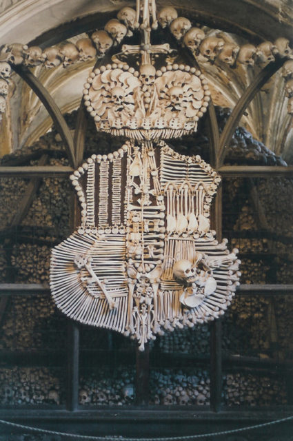 Schwarzenberg coat-of-arms made with bones.Source