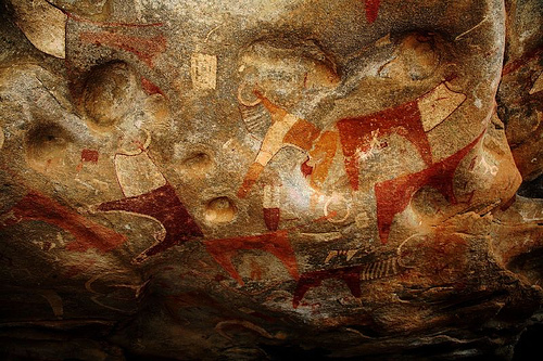Some of the many paintings inside the Laas Geel caves, near Hargeisa in Somaliland Somalia.Source