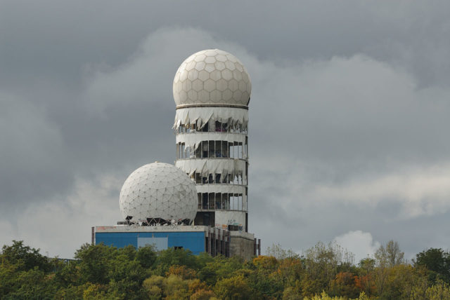 Some of the radomes of the former NSA listening station on the top of Teufelsberg.Source