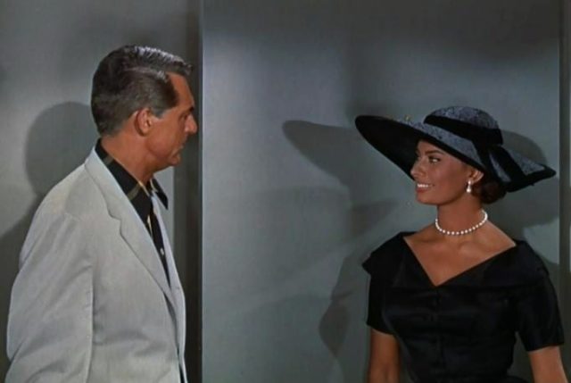 Sophia Loren with Cary Grant in Un marito per Cinzia (1958)Source