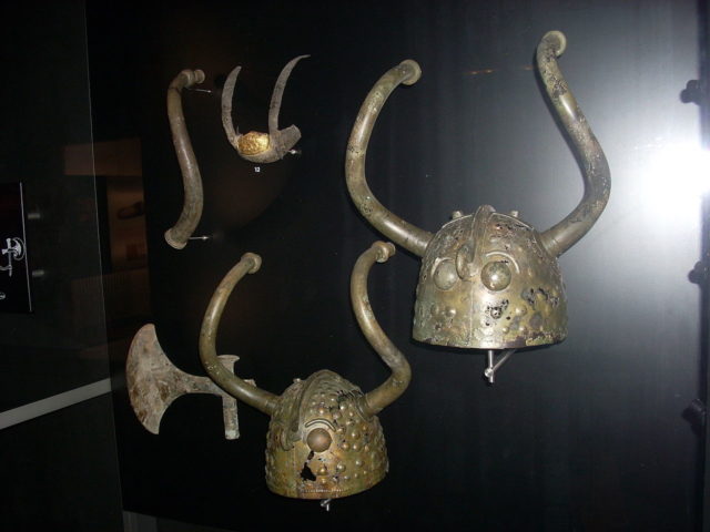 The Veksø horned helmets, from the later Bronze Age (ca. 1100-900 BC) Source