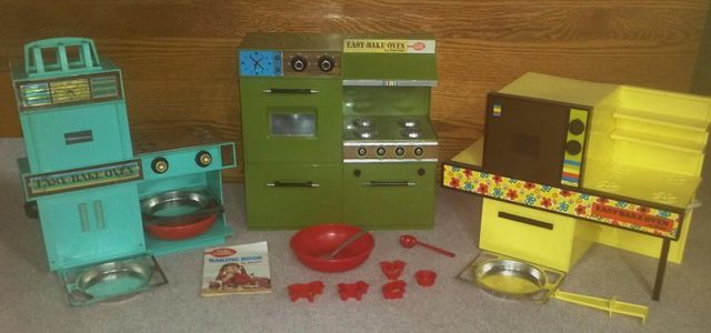 The first three versions of the famous Easy-Bake oven. Source