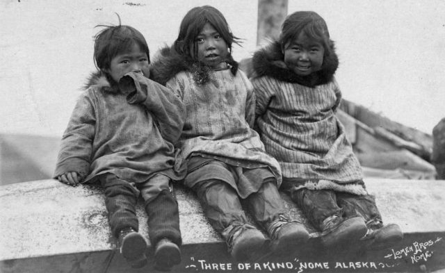 Three Eskimo children.