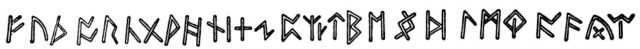 Transcription of the Anglo-Saxon futhorc inscribed on the Seax of Beagnoth.Source