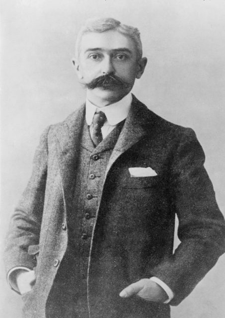 Baron Pierre de Coubertin - a gold medal for literature on the V-th Summer Olympic Games 1912 in Stockholm for the Ode to Sport.Source