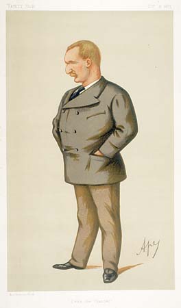 Caricature of Matthew Webb by Ape, published in Vanity Fair in 1875. Source