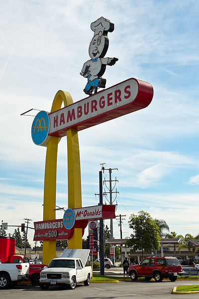 Historic Downey McDonalds Hamburgers Sign