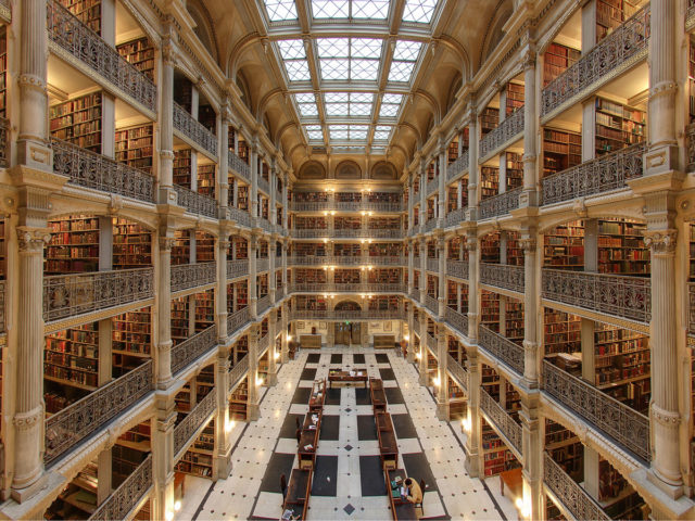 Interior of the George Peabody Library. Source