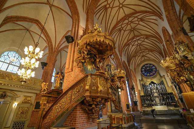 Pulpit at Storkyrkan. Source