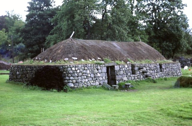 Reconstructed blackhouse, Highland Folk Museum. Source