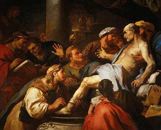 The death of Seneca (1684), painting by Luca Giordano, depicting the suicide of Seneca the Younger in Ancient Rome. Source:Wikipedia/Public Domain