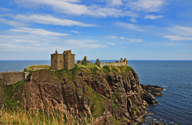 The evocative ruined cliff top fortress was the home of the Earls Marischal. Source