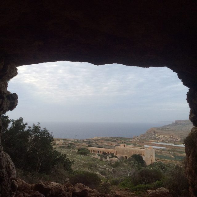 The farmhouse as seen from L-Ghar ta' Zamberat (Ta' Zamberat's Cave). Source