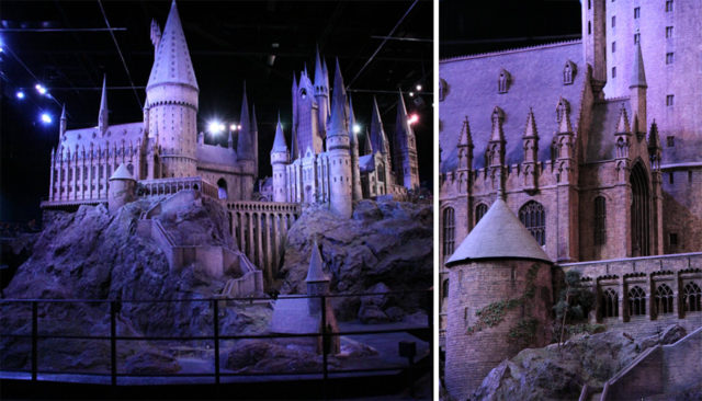 The intricately detailed, spectacularly constructed model of Hogwarts castle.