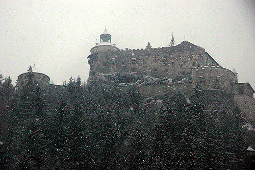 To secure the city, three major castles were extended-The Hohensalzburg Fortress, Hohenwerfen castle and the Petersberg ob Friesach. Source