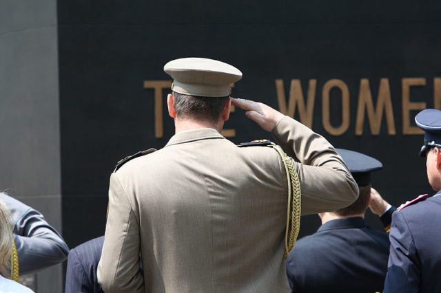 Wreath laying ceremony at the Memorial to the Women of World War Two on International Day of United Nations Peacekeepers, 29 May 2012. Source