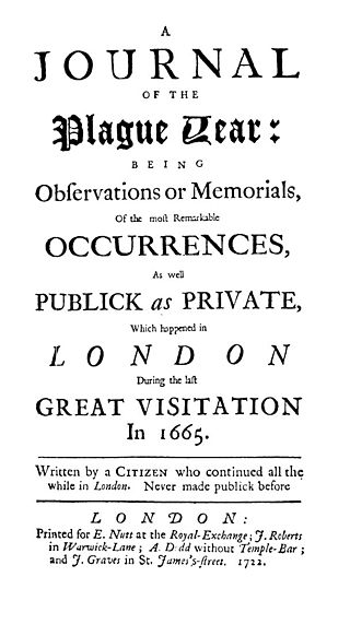 Defoe Journal of the Plague Year Source:Wikipedia/public domain