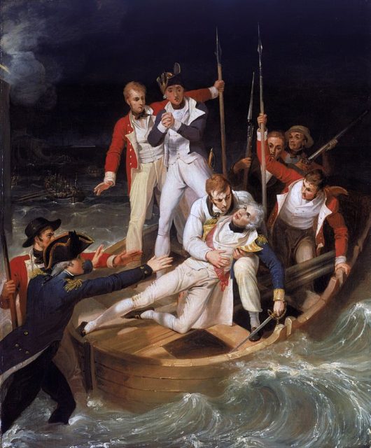 Sir Horatio Nelson, wounded at Tenerife