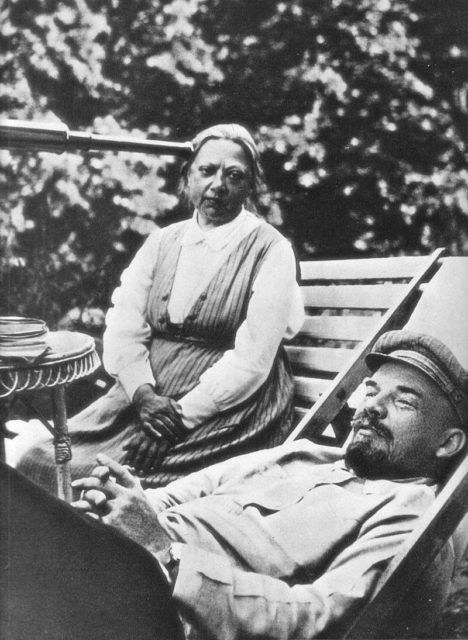 Krupskaya and Lenin, 1922