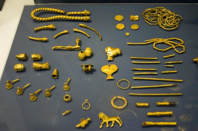 A collection of gold objects from the xus Treasure now in the British Museum. Image by- Nickmard Khoey, CC BY-SA 2.0