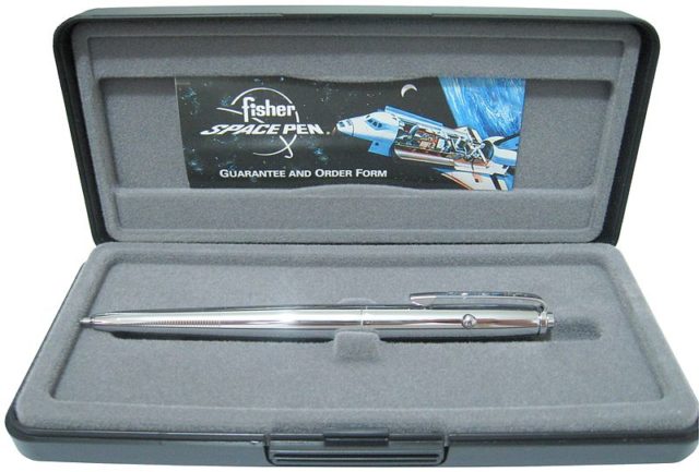 An AG-7 Astronaut Space Pen in presentation case. By Cpg100 - Own work, CC BY-SA 3.0, https://commons.wikimedia.org/w/index.php?curid=11312251