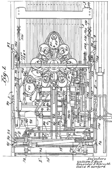  Brunswick Model A pinsetter diagram from US patent 2973204. Source: Wikipedia/Public Domain