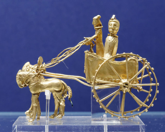Chariot model from the Oxus Treasure. Image by - Wikipedia, Public Domain