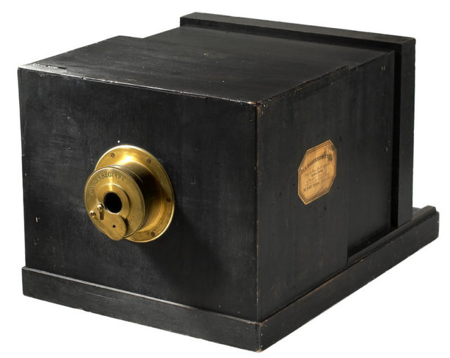 Daguerreotype camera built by La Maison Susse Frères in 1839, with a lens by Charles Chevalier. Wikipedia/Public Domain