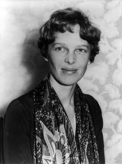 Portrait of American aviation pioneer Amelia Earhart Source:Wikipedia/public domain