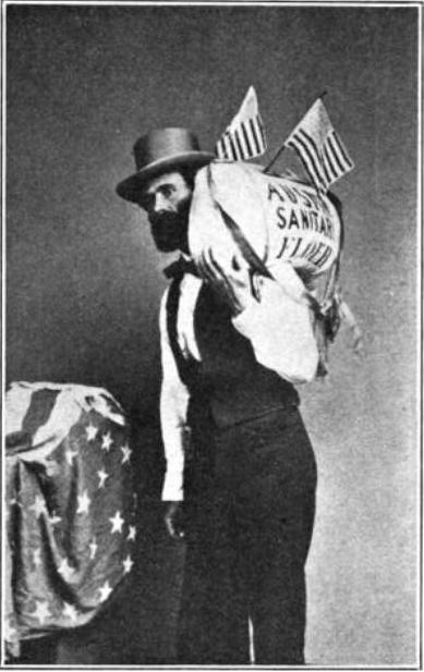 Gridley with his sack of flour in 1864