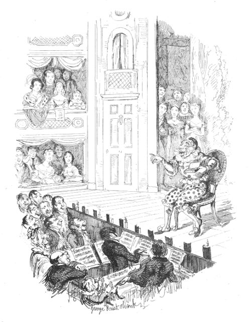 Grimaldi at his farewell appearance at Drury Lane in 1828 – too weak to stand. Wikipedia/Public Domain