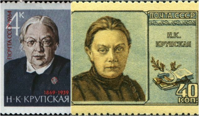 Soviet Union's stamps with Krupskaya
