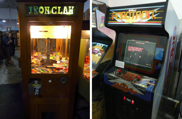 Left-Claw game. By User Piotrus CC BY-SA 3.0 Right-Robotron 2084 video game. By User Piotrus CC BY-SA 3.0