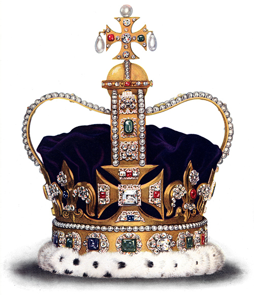 St Edward's Crown. The pearls were replaced with gold beads in 1911. Wikipedia/Public Domain