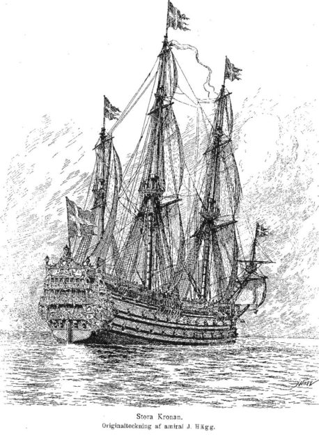 Swedish ship of the line HMS Stora Kronan 1668.