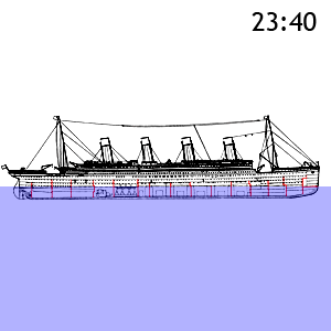 Animation showing the sequence of Titanic's sinking Photo Credit 