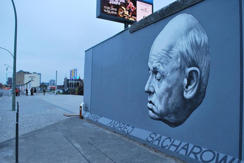 "Thank you Andrei Sakharov" mural on the Berlin Wall. Photo Credit