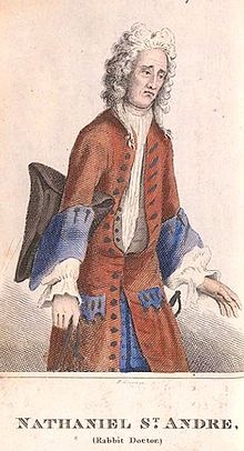 St André depicted in a satirical engraving of 1726