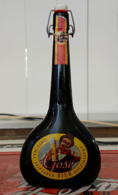 Traditional gose beer bottle produced in Leipzig, Germany. Photo credit