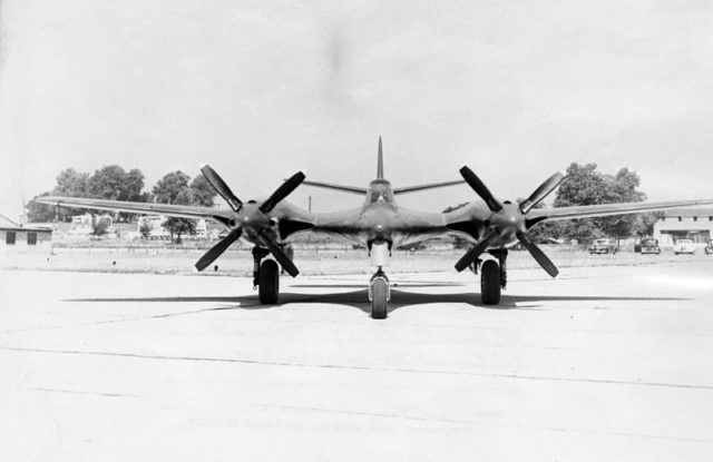 Head-on view of the XP-67