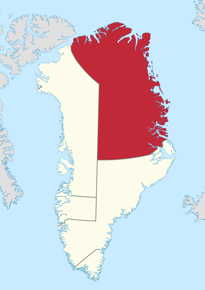 Map showing the location of Northeast Greenland National Park. Photo Credit