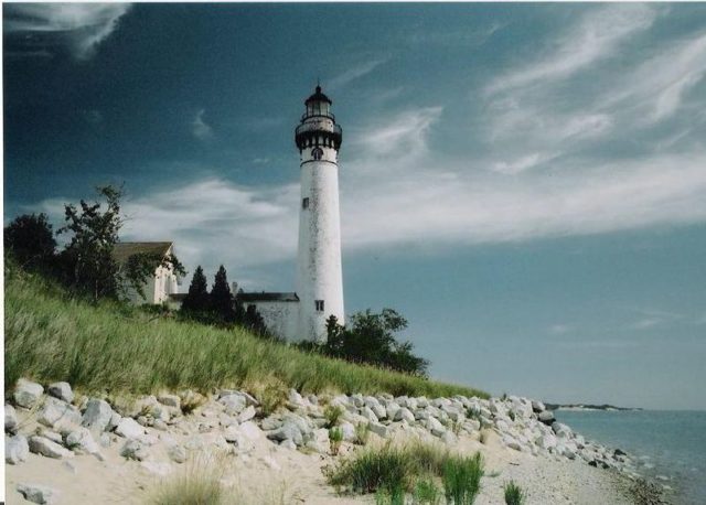 The lighthouse on South Manitou Island, built in 1871 