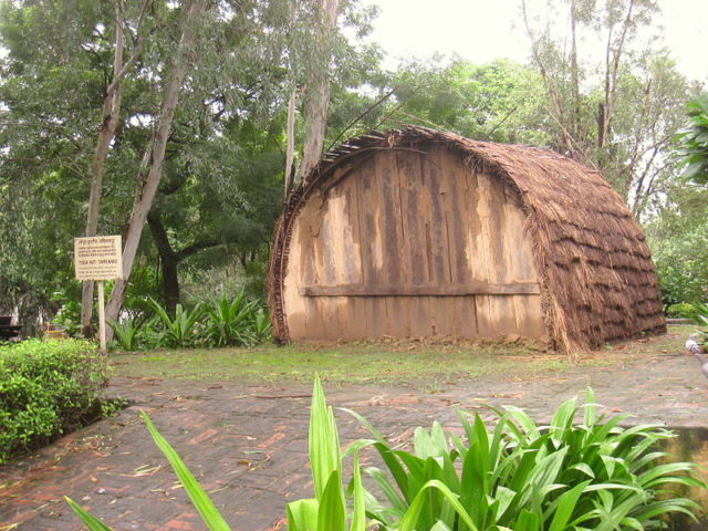 A Toda hut at the Village complex in Crafts Museum, New Delhi, India. Photo Credit