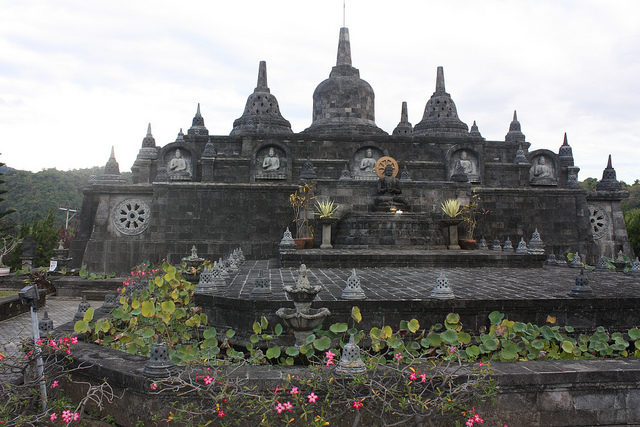 Borobudur Temple is surrounded by mountains nearby. Photo Credit