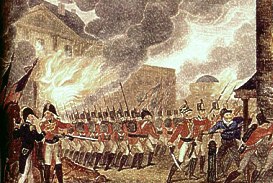 Following their victory, at the Battle of Bladensburg, the British entered Washington D.C. and burned many U.S. government and military buildings, from the 1816 book, The History of England, from the Earliest Periods, Volume 1 by Paul M. Rapin de Thoyras.