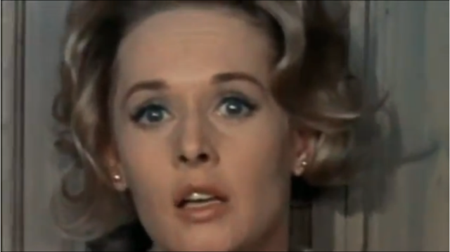 Hedren in a trailer for The Birds