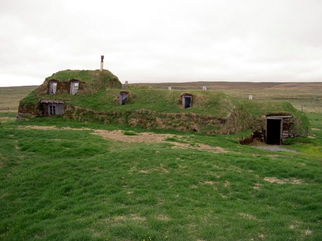 Iceland Saenautasel Earth covered home outside Photo Credit